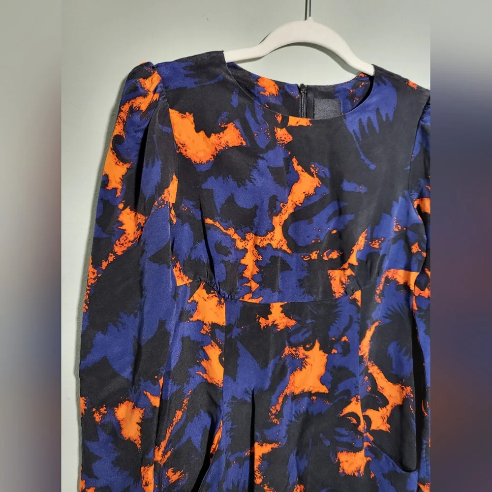 DOLCE VITA Dress | Size S | 100% Silk | Bold Abtract Floral | Romantic Feminine